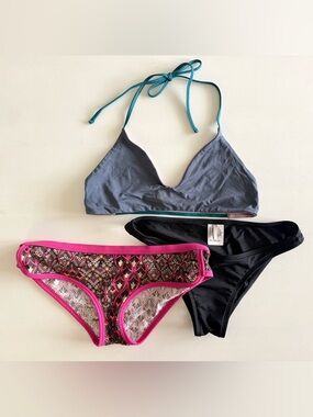 PATAGONIA Swim 3pc Set Bikini Reversible Top Size Small